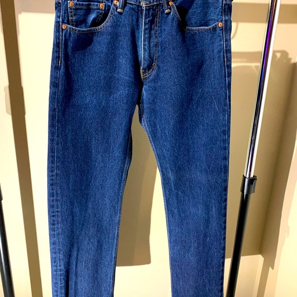 Levi's Men's Straight Jeans - Dark Blue - Picture 2 of 8